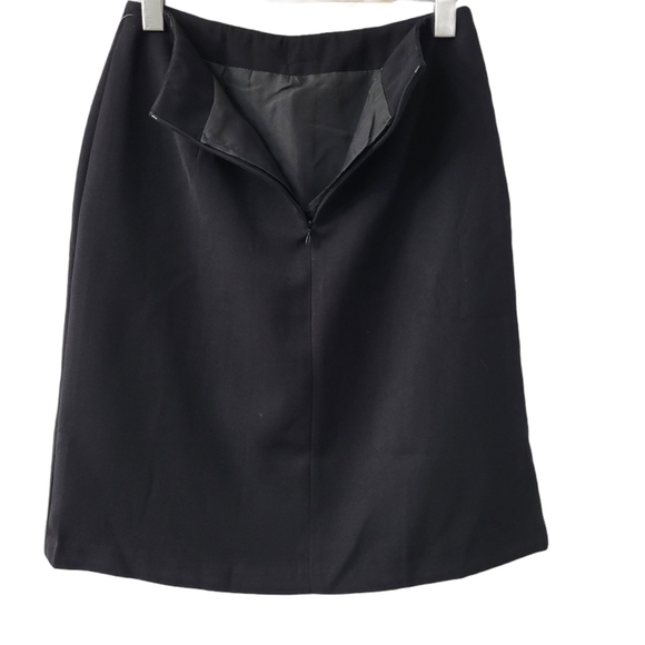 Black Front Pleat Skirt Size 8 Vintage - Picture 3 of 8